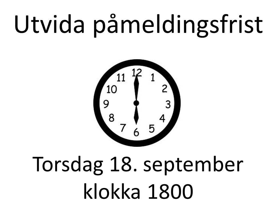 Utviding av påmeldingsfristen