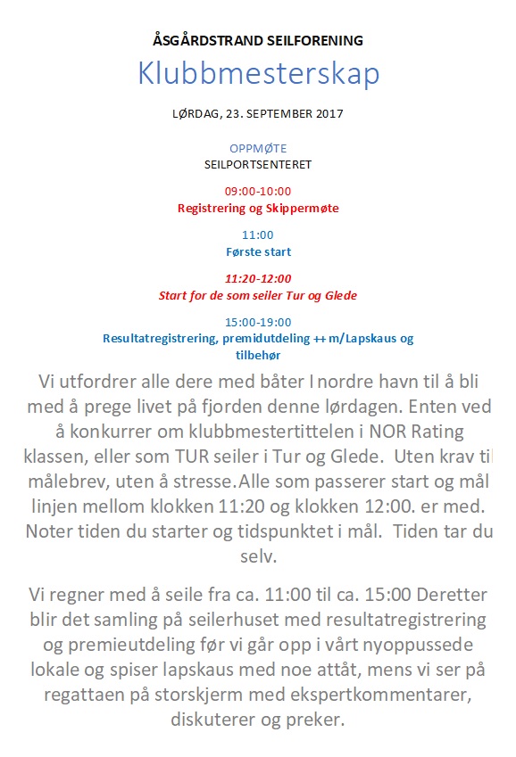 Regatta og Tur og Glede