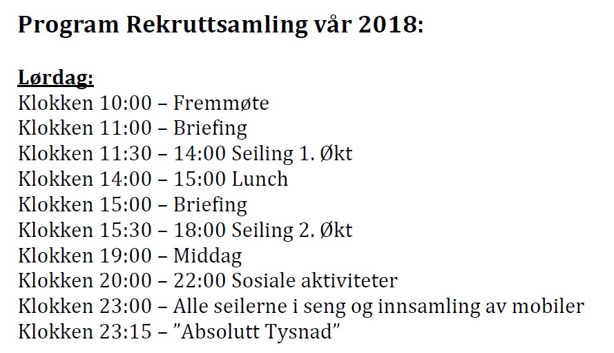 Program og praktisk informasjon for samlingen