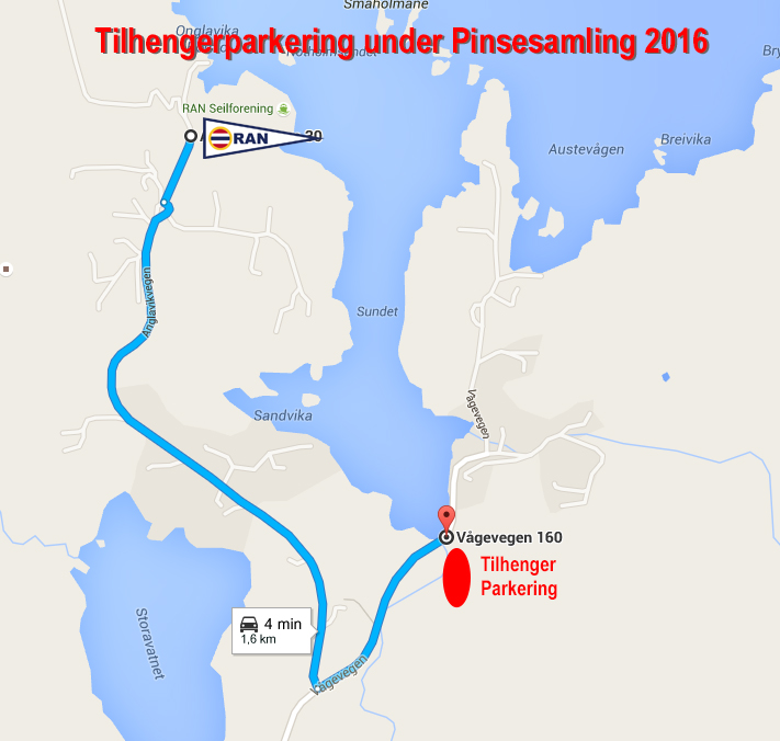 Tilhengerparkering på pinsesamlingen i Ran